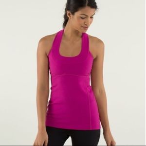 lululemon scoop neck tank | raspberry